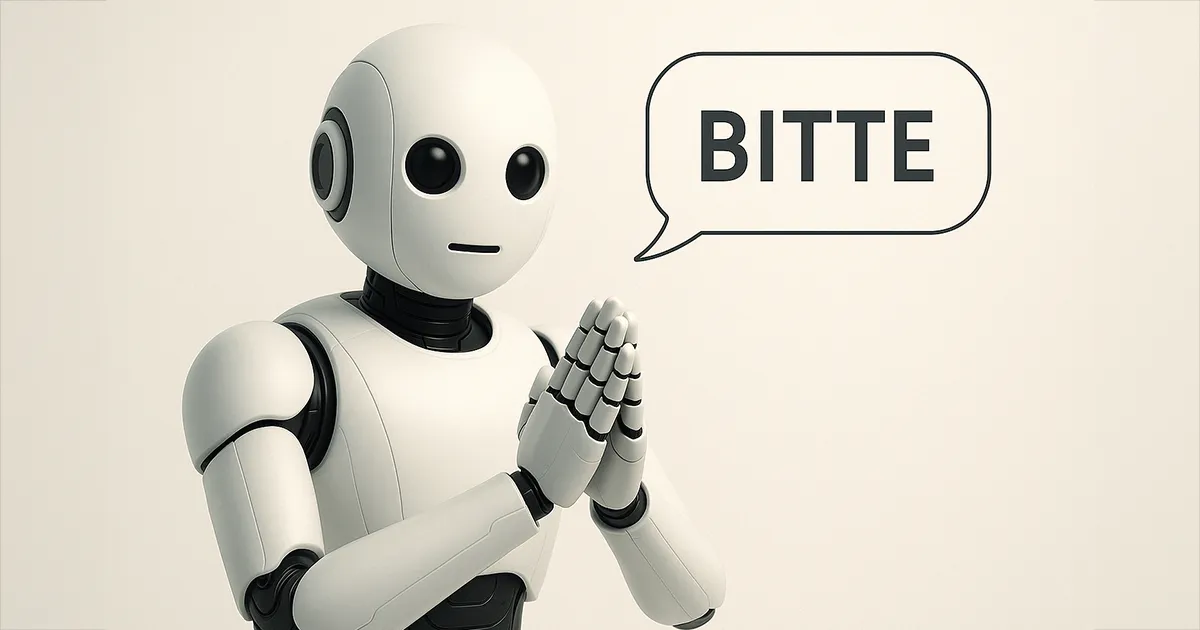 Roboter sagt Bitte
